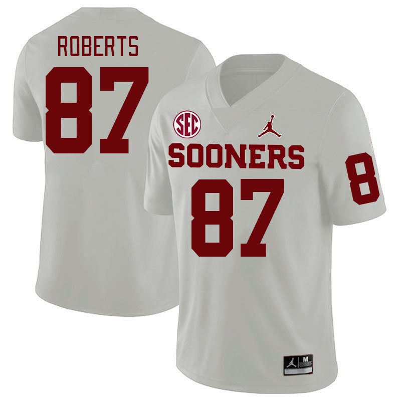 #87 Jake Roberts Oklahoma Sooners 2024 SEC Conference College Football Jerseys-White